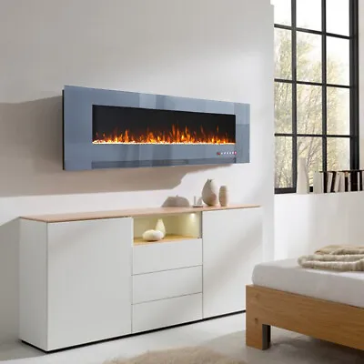 LED Fireplace Insert Wall Mounted Electric 50 60 72 Inch Inset Media Fire • £259.99