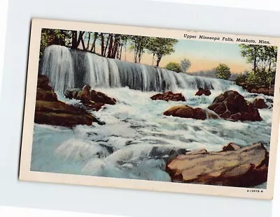 Postcard Upper Minneopa Falls Mankato Minnesota • $3.32