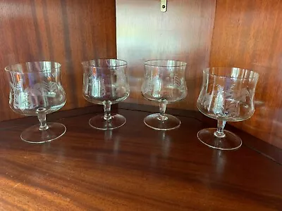 $20 • Buy Vintage Etched Cocktail Or Parfait Glasses Set Of 4