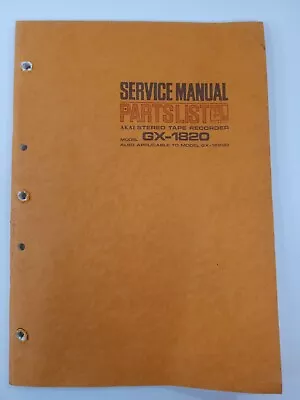  Akai GX-1820 Reel To Reel 8-Track Tape Recorder Service Manual W/Schematic • $38.99