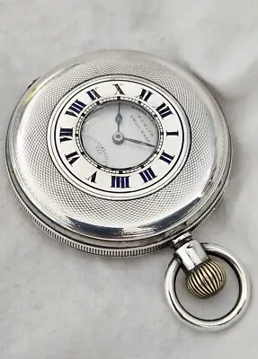 Zenith Favre-Leuba Half Hunter Silver Pocket Watch.  *FULL WORKING ORDER* 15 J. • £695