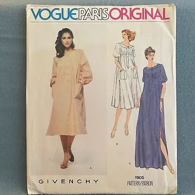 Vogue 1905 Paris Original Givenchy Dress Sewing Pattern Size 10 Uncut • $29.17