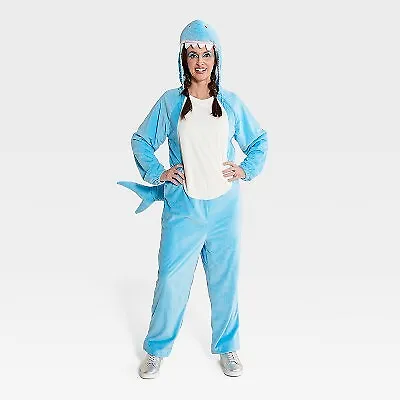 Adult Blue Shark Halloween Costume Jumpsuit M - Hyde & EEK! Boutique • $15.99