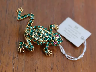 MMA Metropolitan Museum Of Art Swarovski Rhinestone Gold Tone Frog Pin Brooch • $38