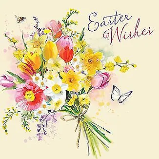 Easter Card - Pack Of 5 - Bouquet - Wishes - Ling Design Quality • £3.99