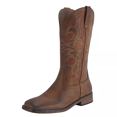 SheSole Fashion Western Cowgirl Cowboy Boot For Women Wide Square Toe Mid Calf • $65.99