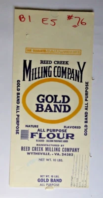 $18 • Buy LARGE Vintage Paper Sack Bag - FLOUR, REED CREEK MILLING, WYTHEVILLE VA 1997