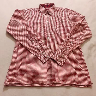 Merc London Gingam Check Mod Skin Button Down Shirt Red White M Medium 21 P2p • £24.99