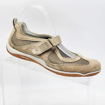 Merrell Lorelei Emme Ash Mary Jane Sporty Suede Mesh Tan Brown Size 7.5 Comfort • $12.50
