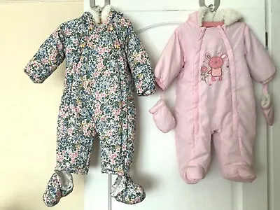 Matalan & M&S Baby Girl Snowsuit/winter Suit Age 6-9 Months • £9