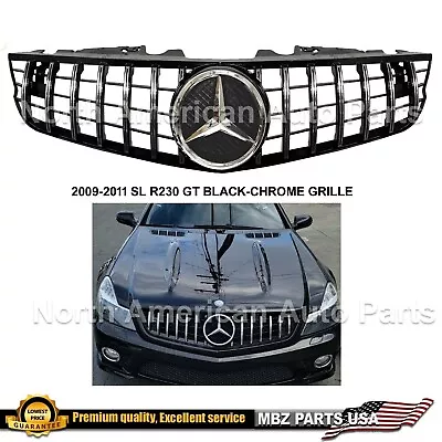 Mercedes Benz R230 SL550 SL63 GT Black-Chrome Grille Star AMG 2009 2010 2011 New • $289