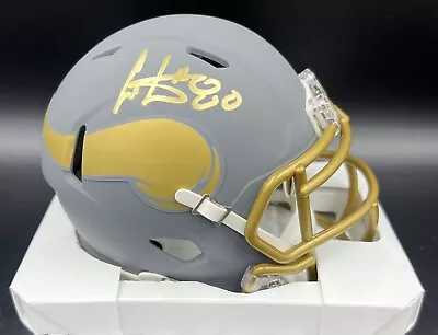 Cris Carter Signed Autographed Minnesota Vikings Slate Mini Helmet Beckett BAS • $149.99