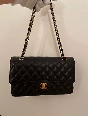 Chanel Classic Medium Flap Caviar Leather Gold Hardware • $18000