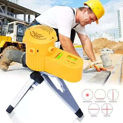 5Line Laser Level Adjust Leveling Point Line Cross Horizontal Vertical +Tripod ~ • $14.79