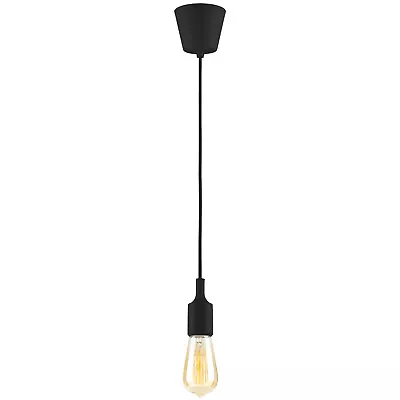 UL Listed Single Socket Pendant Light Fixture Textile Insulating Lamp CordBLACK • $9.99