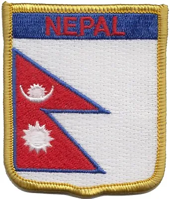 £4.50 • Buy Nepal Flag Shield Embroidered Patch - LAST FEW