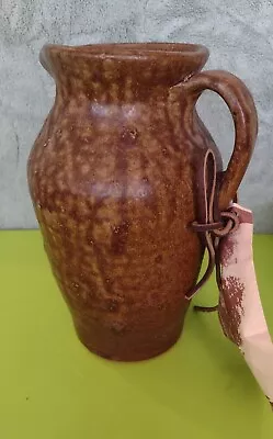 Whelchel Meaders Southern Folk Art Signed Tobacco Spit Pottery Pitcher  9.”Tall • $164.99