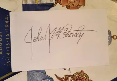 Capt. JOHN J. McGINTY USMC Vietnam War Medal Of Honor Recipient Signed Card 3x5 • $30