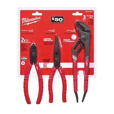 Milwaukee 48-22-6331 Comfort Grip Pliers Kit - 3 PC • $46.97