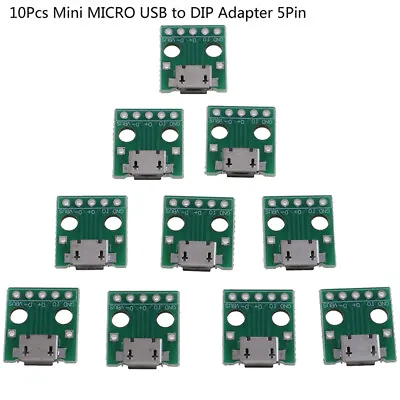 $1.07 • Buy 10Pcs MICRO USB To DIP Adapter 5Pin Female Connector PCB Converter BoarHQ