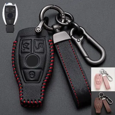 Genuine Leather Car Key Fob Case Cover For Mercedes Benz A B C E S G GLA GLC GLE • $25.50