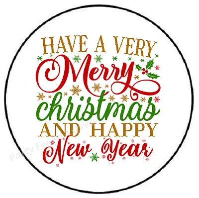 Have A Merry Christmas And Happy New Envelope Seals Labels Stickers Party Favors • $2.79