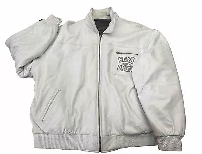 Vintage Ecko Unltd Heavy Jacket-Coat Mens 3XL Reversible White Leather/Faux Fur • $199.95