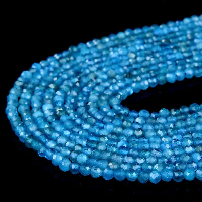 2MM Natural Apatite Gemstone Grd AAA Micro Faceted Round 15 Inch (80008868-P13) • $6.99