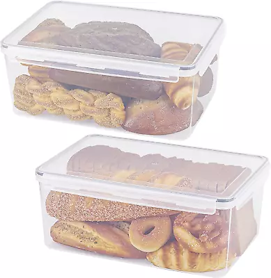 2 Pack Large Bread Box For Kitchen Countertop Airtight Bread Storage Container  • $42.52