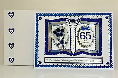 £24.99 • Buy Sapphire 45th/65th Wedding Anniversary Card Wife/Mum & Dad Personalised Handmade