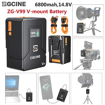 $118 • Buy ZGCINE ZG-V99 V-Mount Battery 14.8V 6800mAh V-Lock Rechargeable Li-ion Batteries