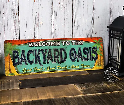 Backyard Oasis Sign Swimming Pool Decor Poolside Paradise Barbecue 106182001005 • $26.95