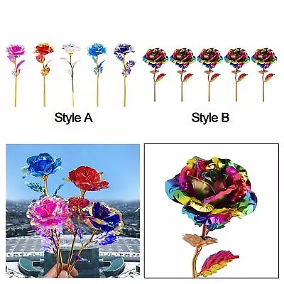 5 Pieces Valentines Gift Artificial Floral Roses Decoration For Her Durable • $19.38