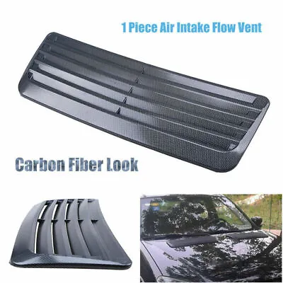 Air Vent Flow Intake Grill Front Hood Scoop Vent Bonnet Cover Carbon Fiber Style • $17.87