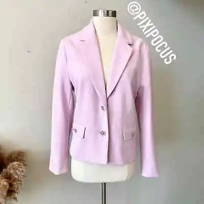 Zara New Jewel Button Blazer Jacket Lilac Pink - Size Xl • £76.25