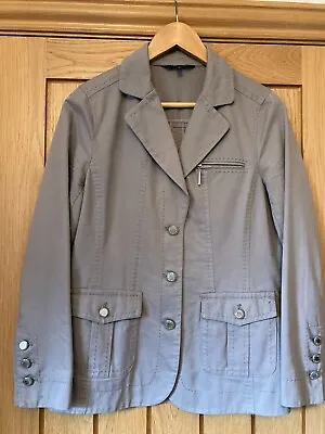 Ladies Size 10 Light Khaki Green Cotton Jacket Maine New England • £2.99