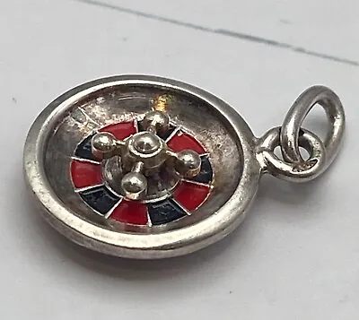 Vintage Sterling Silver Roulette Wheel Charm • $16