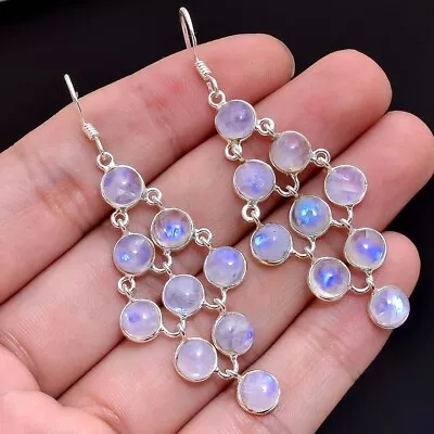 Moonstone Dangle Earring Handmade 925 Sterling Silver Earrings • $17.82