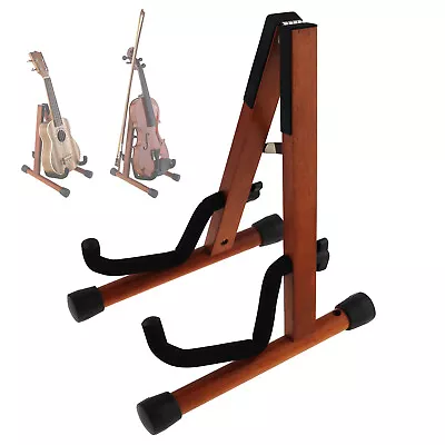 Foldable Portable Wooden Stand Bracket Holder Ukulele Violin Viola W/ Bow Holder • $37.52