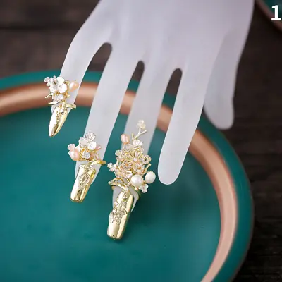 3X Bride Metal Long Nail Rings Retro Fingernail Joint Armour Knuckle Finger Ring • $17.22