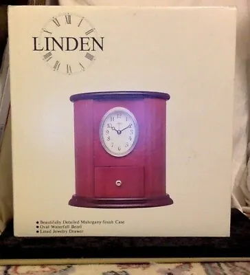 Linden Shelf Mantel Clock. Mahogany. Jewelry Drawer. Original Box. • $54.44