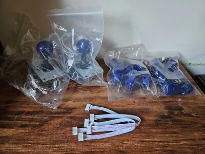 Blue DIY Arcade Kit - 2 Fight Sticks 16 Buttons 2 Square Plates Connectors • $44.95