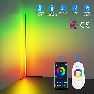 56  Floor LED Standing Lamp Light Dimmable Color Changing Mood Light With Remote • $48.37