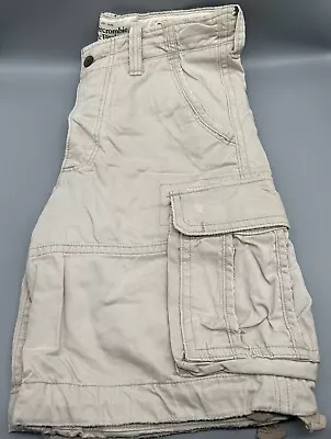 Abercrombie & Fitch Beige Cargo Shorts - Heavy Duty Utility Military Beckham • £34.99