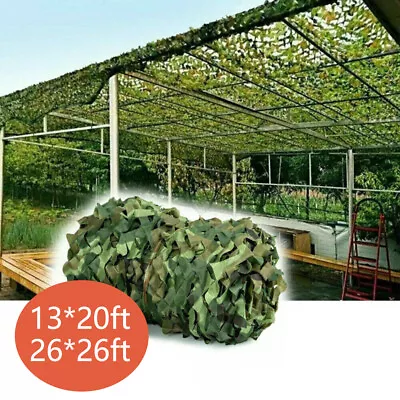 13-26ft Camping Camouflage Netting Military Camo Sunshade Mesh Hunting Car Cover • $38.81