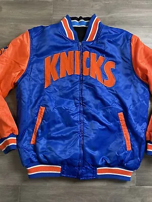 NEW YORK KNICKS VINTAGE BLUE G 111 Reversible BUTTON UP JACKET SIZE Large • $250