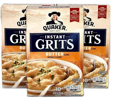 Quaker Instant Grits Butter Flavor 10 Count Per Box 3 Boxes • £16.08