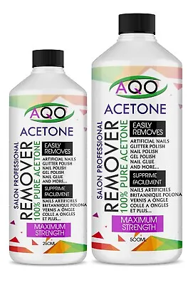 £8.99 • Buy AQO 100% Pure Acetone Superior Quality Nail Polish Remover UV/LED GEL