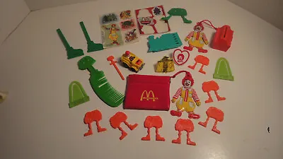 $11.50 • Buy Mixed Lot Of Early Ronald McDonald Toys-Stickers-Ring-Ornaments-Jeep-Kids Purse