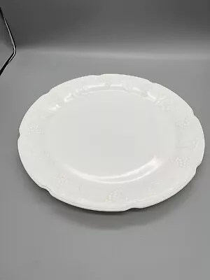 Vtg Colony Harvest Milk Glass 14  Round Platter Grapevine Embossed #86967 • $19.54